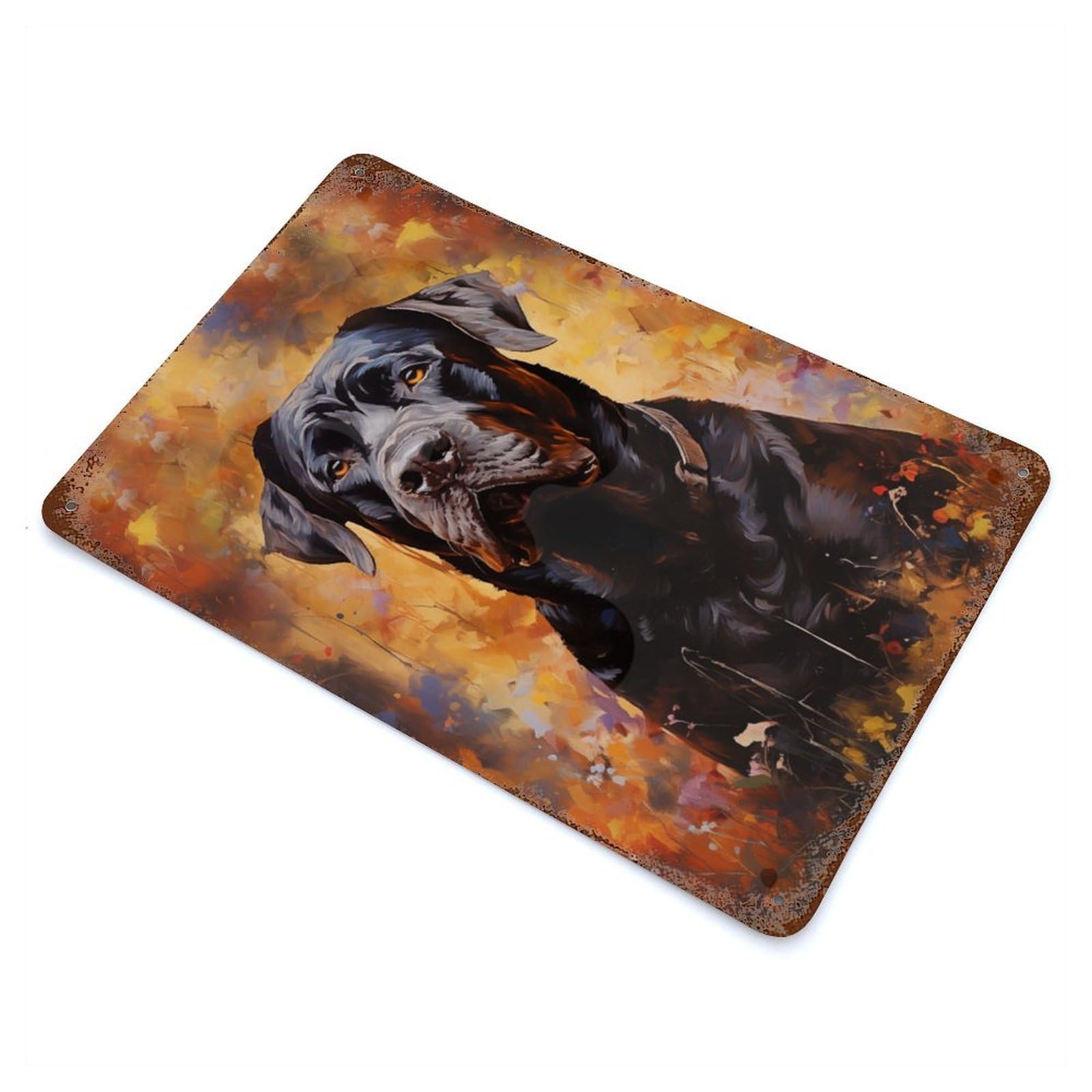 Garage Style Black Cane Corso Dog Rusty Metal Tin Sign 11.8"x7.9", Novelty Wall Decor for Bar And Workshop