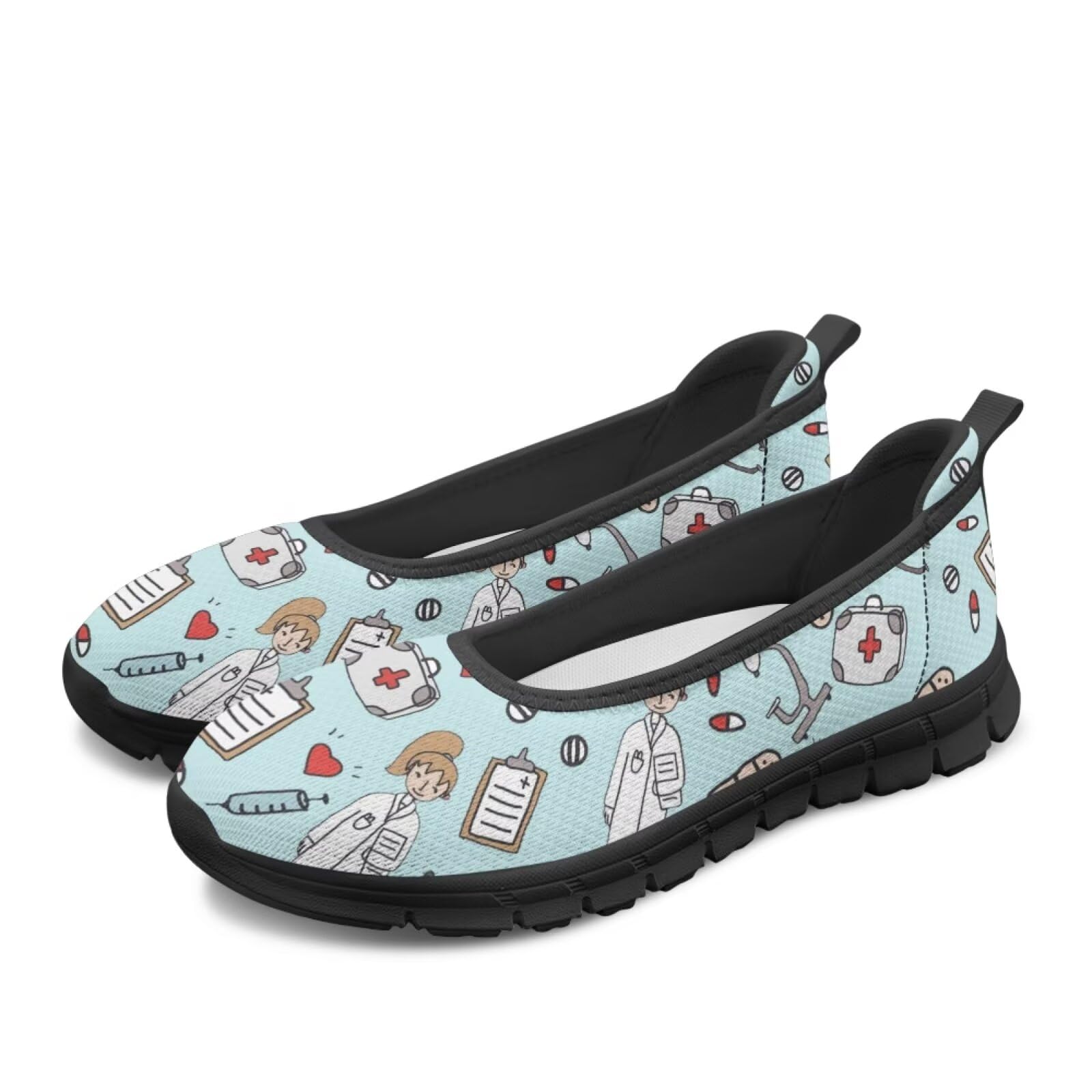 chaqlin Tenis para mujer, cómodos, sin cordones, bonitos zapatos de enfermería, zapatos casuales para mujer, zapatos planos descalzos