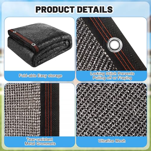 Pool Leaf Net Cover, 20ft Round Leaf Net for above Ground Pool to Catching Leaves in Winter, Pool Safety Screen Mesh Tarp Cover for 18ft Swimming Pools, Black Garden Shade with Grommets - Thumbnail 5