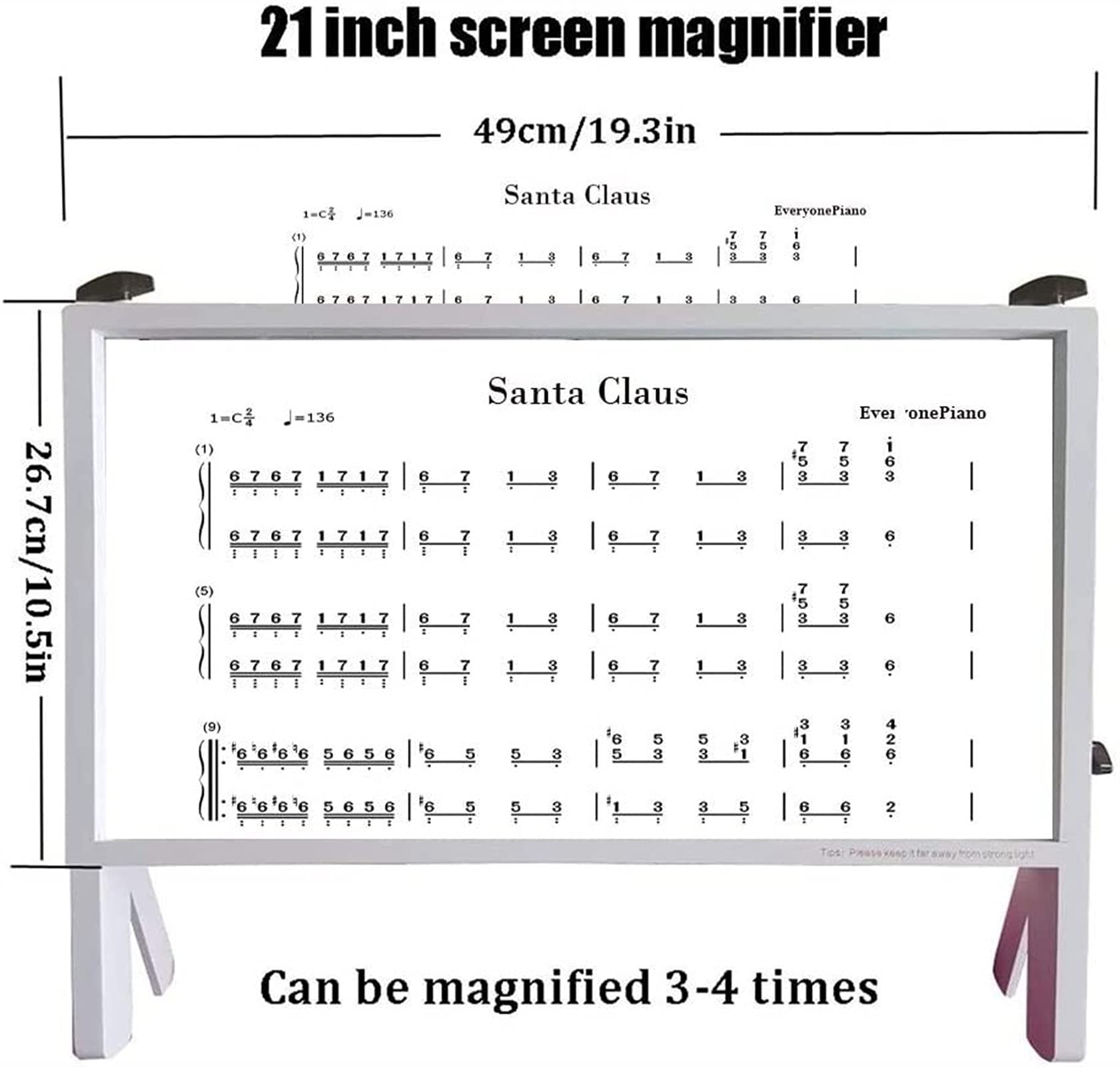 ingranditore per Schermo, Lente d'Ingrandimento for Schermo di Laptop da 22 Pollici(Khaki)