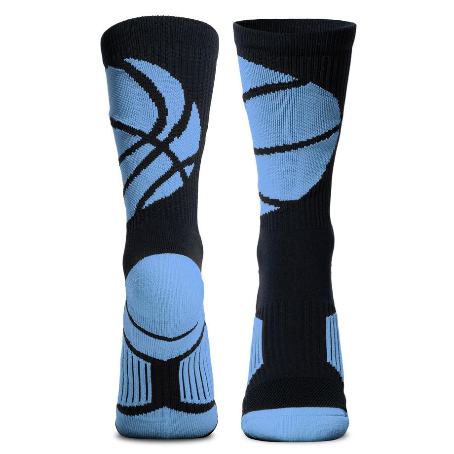 Image of ChalkTalkSPORTS Basketball Socks - Cushioned Mid-Calf Crew - Youth & Adult | Moisture-Wicking Performance Blend, Athletic Basketball Gear, Stay-Up Technology, Arch Support, Breathable, Boys and Men