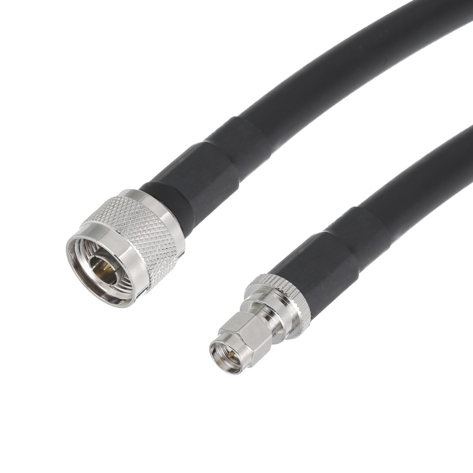 sourcing map Koaxialkabel 400 Typ N Stecker an SMA Männlich Verlustarm Koaxialkabel 24.6FT Schwarz 1Stk