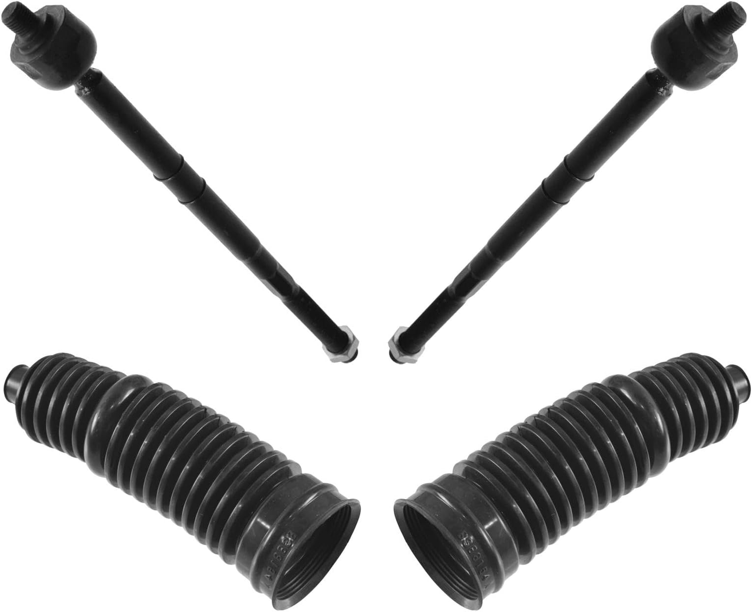 TRQ Inner Tie Rods & Bellows Kit Compatible with 01-07 Escape 01-06 Tribute 05-07 Mariner