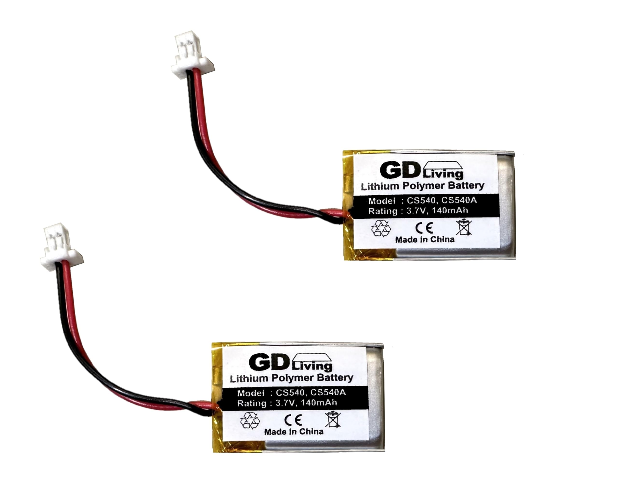 Wireless Headsets 2-Pack Replacement Batteries For Plantronics CS540 Headsets Plantronics Cs540 Wireless Headset - Foto 4