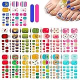 352 Pieces 16 Sheets Toenail Polish Stickers Full Toe Nail Wraps Adhesive Toenail Art Polish Sticker...