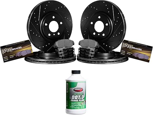 Hart Brakes Kit de frenos y rotores traseros delanteros | Pastillas de freno delanteras y traseras| Rotores y pastillas de freno | Pastillas de