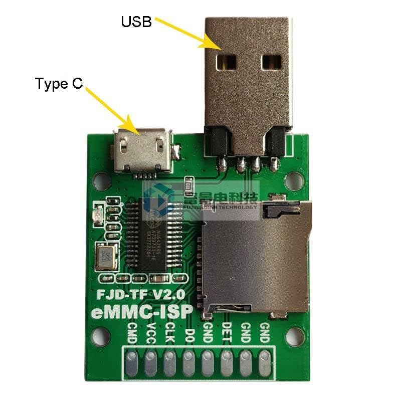 EMMC-ISP Flying Line Unlock Artifact Mobile Phone Brush AU6438BS Card Reader Free Disassembly of Word Library Second Solution