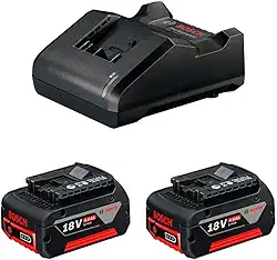 Bosch Kit 2 baterias GBA 18V 4,0Ah e Carregador GAL 18V-20 Bivolt