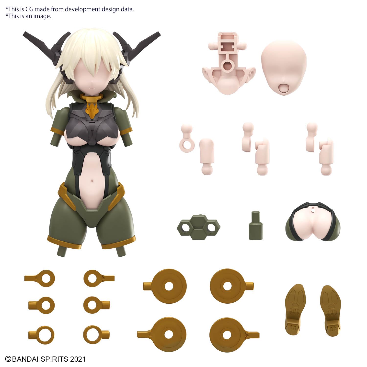 BANDAI SPIRITS 30MS Optional Parts Set 13 (Tactical Costume) Color B Plastic Model Kit, 30 x 19 x 5 cm - Image 2