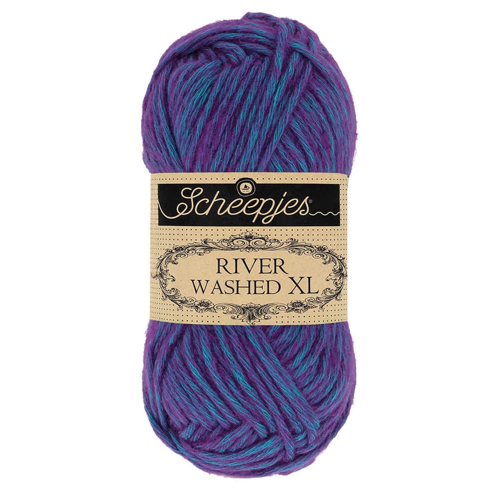 Photo 1 of Scheepjes River Washed XL Yarn, 1 Skein (50 g) – 989 Yarra, Cotton-Acrylic Blend for Crochet and Knitting