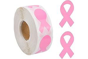 Pink Ribbon Stickers 500 Count Roll