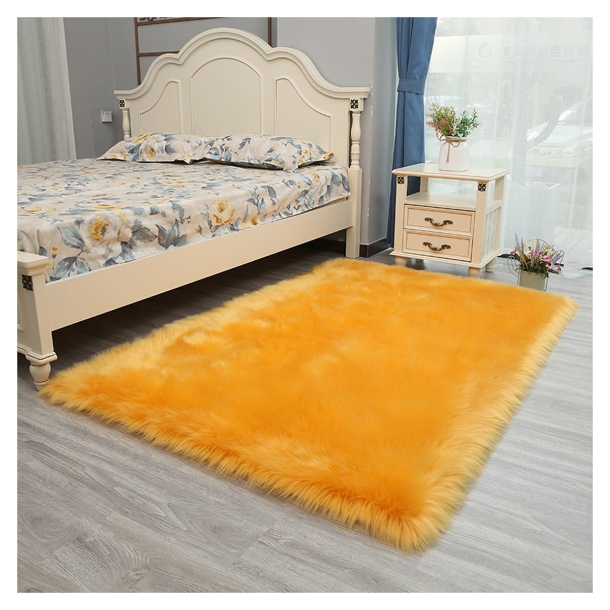 Tapis de salon orange 60x80cm moelleux KXCR pour chambre et bureau