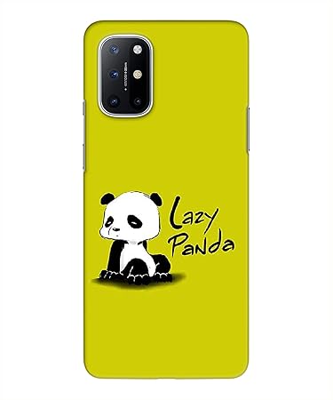 Bhaicover? Compatible for OnePlus 8T / 1+8T Funky?Lazy Panda Mobile Phone Back Cover Case Stylish Designer 3D Printed Hard Plastic Latest Accessory for Girls & Boys