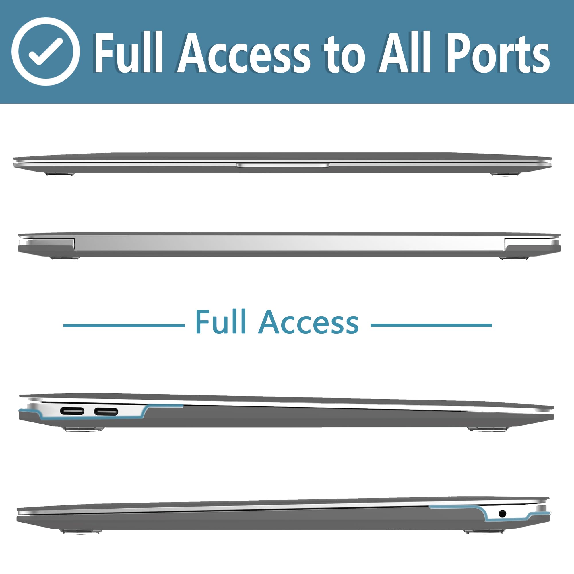 NPUOLS Custodia Protettiva per MacBook Air 13 Pollici Cover 2021 2020 2019 2018 Modello A2337(M1) A2179 A1932, Opaco Rigide Custodia e Ultra Sottile TPU UE Tastiera Cover (A2337 A2179), Nero