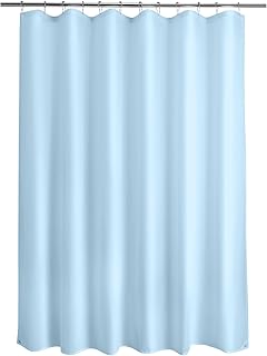 26 Blue Bathroom Ideas That Feel Fresh and Serene 81 Titanker Fabric Shower Curtain Liner, Baby Blue, Waterproof, Lightweight...