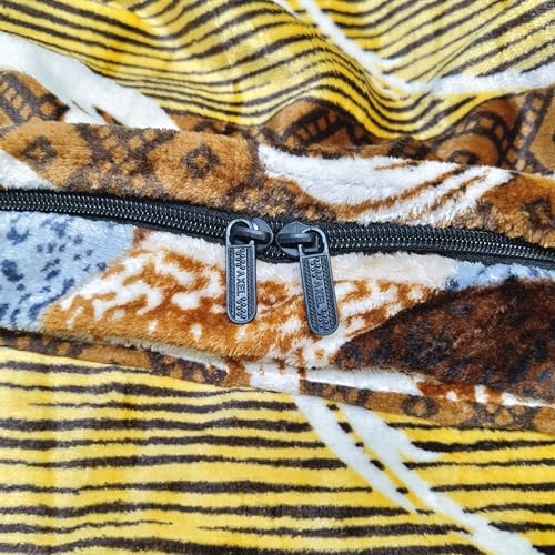 Image of Winter Woolen Premium Flannel Velvet Warm Duvet Cover Quilt Cover Rajai Cover Blanket Cover | Comforter Cover Single Size 60x100 inches Woollen (Yellow Rust Design, Single Bed)