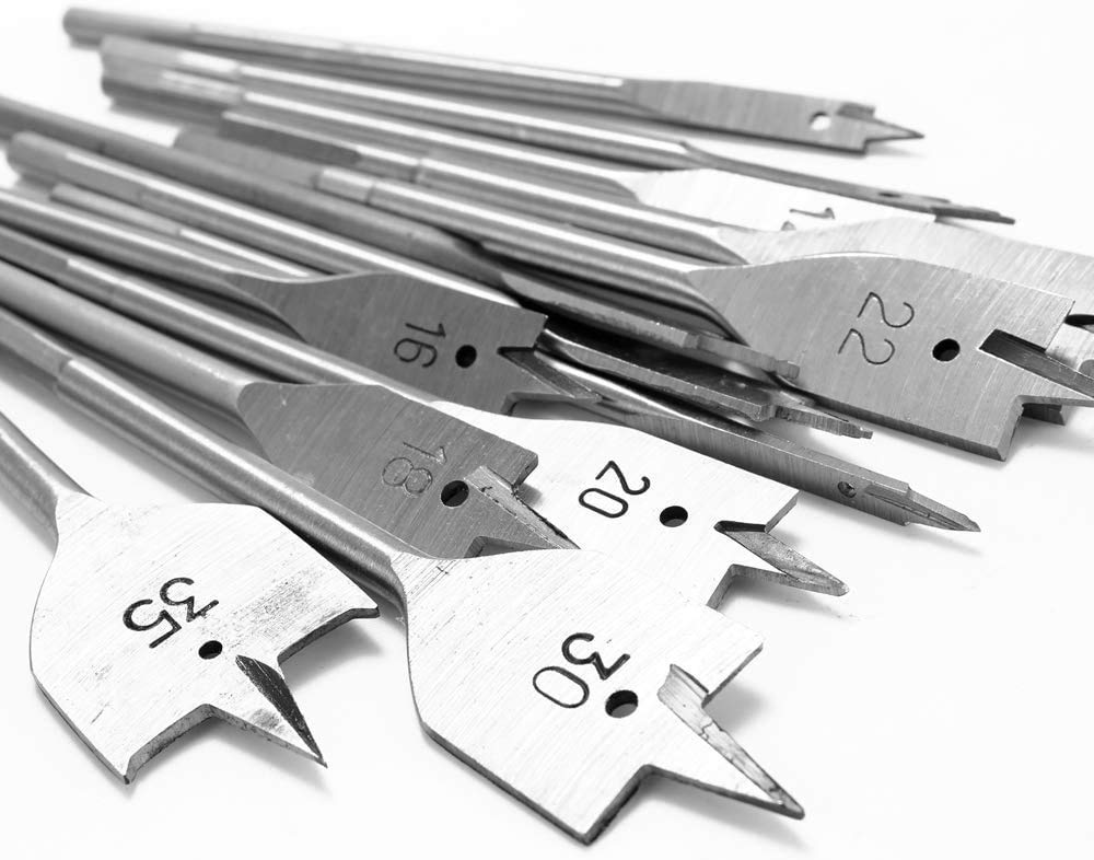 Juego de brocas de pala plana de 13 piezas Juego de brocas de metal Accesorios para herramientas de carpintería con vástago hexagonal