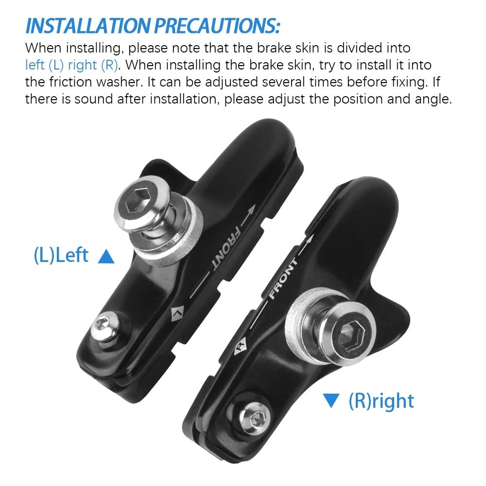Bremstrommel hinterrad Fahrrad Trommelbremse Rennrad Bremsbacken C Caliper Huf Austauschbare Gummi Pads CNC Shell Block Für Felgen Rennrad Bremsbeläge(D01 2 Pair)