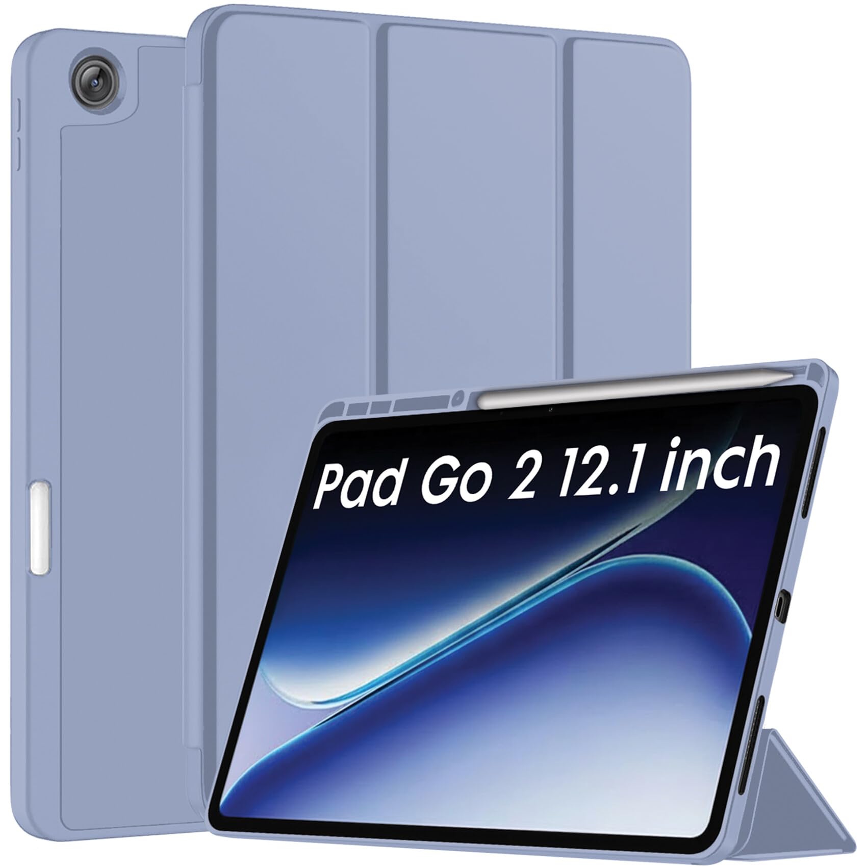 Robustrion Cover for OnePlus Pad Go 2 12.1 inch Cover Case with Pencil Holder, Trifold Cover Case for OnePlus Pad Go 2 Tablet Cover [Auto Sleep Wake Support] - Lavender-image-29