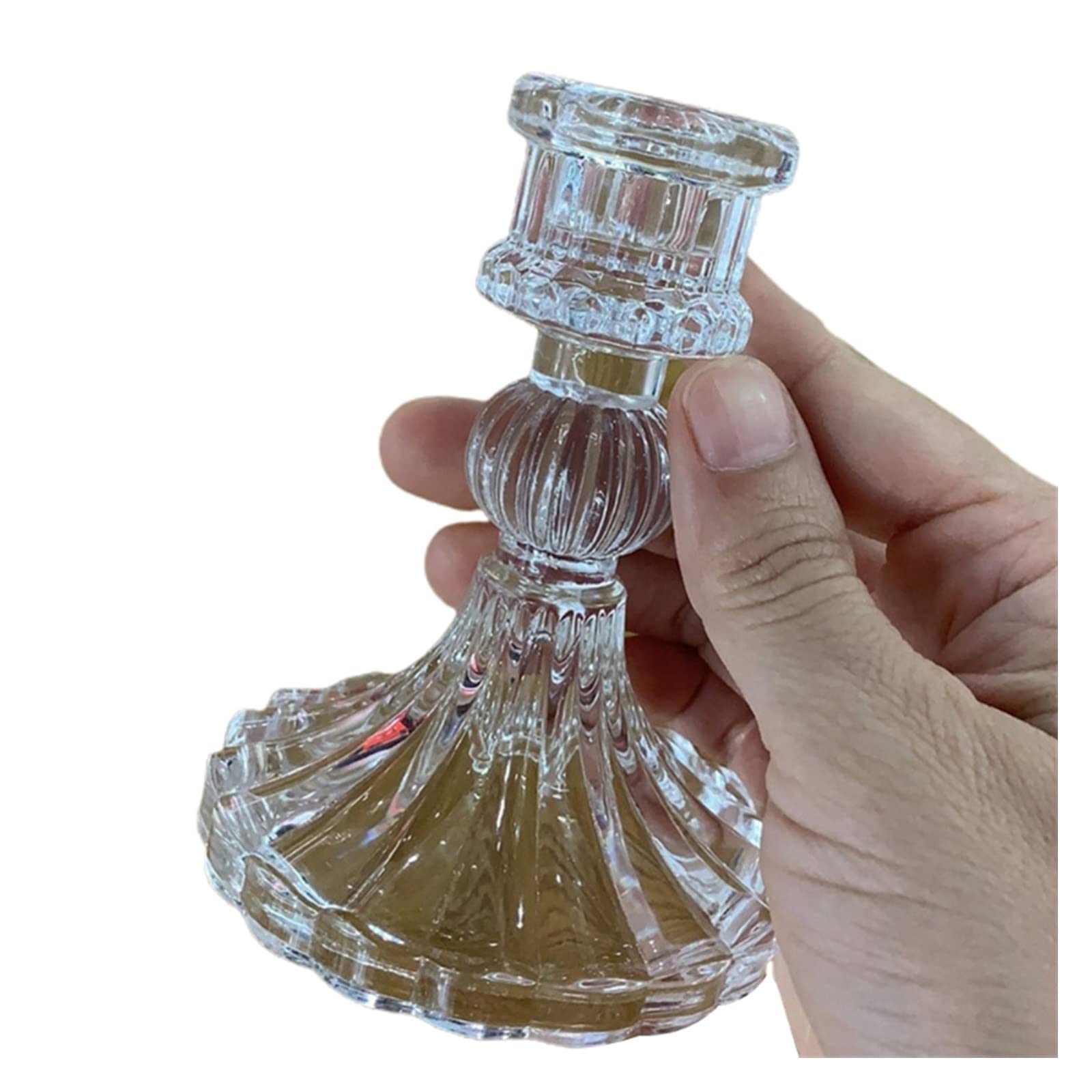 HTTGDGDH Taper Candle Holder Decorative Candlestick Crystal Candelabra Pillar Stand Candlehold,D-8 * 10cm