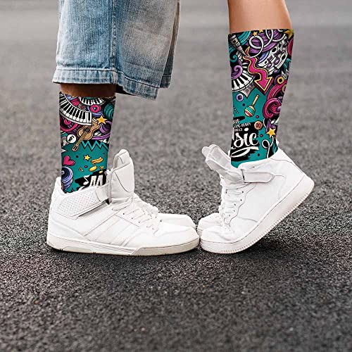 Image of Pehede Socks Mens Fun Dress Socks for Women Funny Novelty Crazy Design Socks