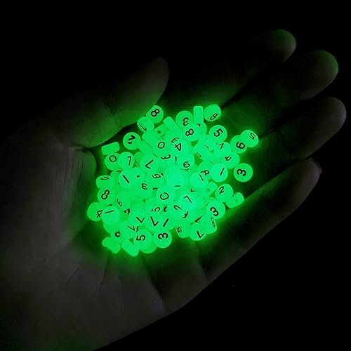 500 cuentas de letras brillantes acrílicas luminosas que brillan en la oscuridad, cuentas para hacer pulseras, collares, joyas (letra colorida)