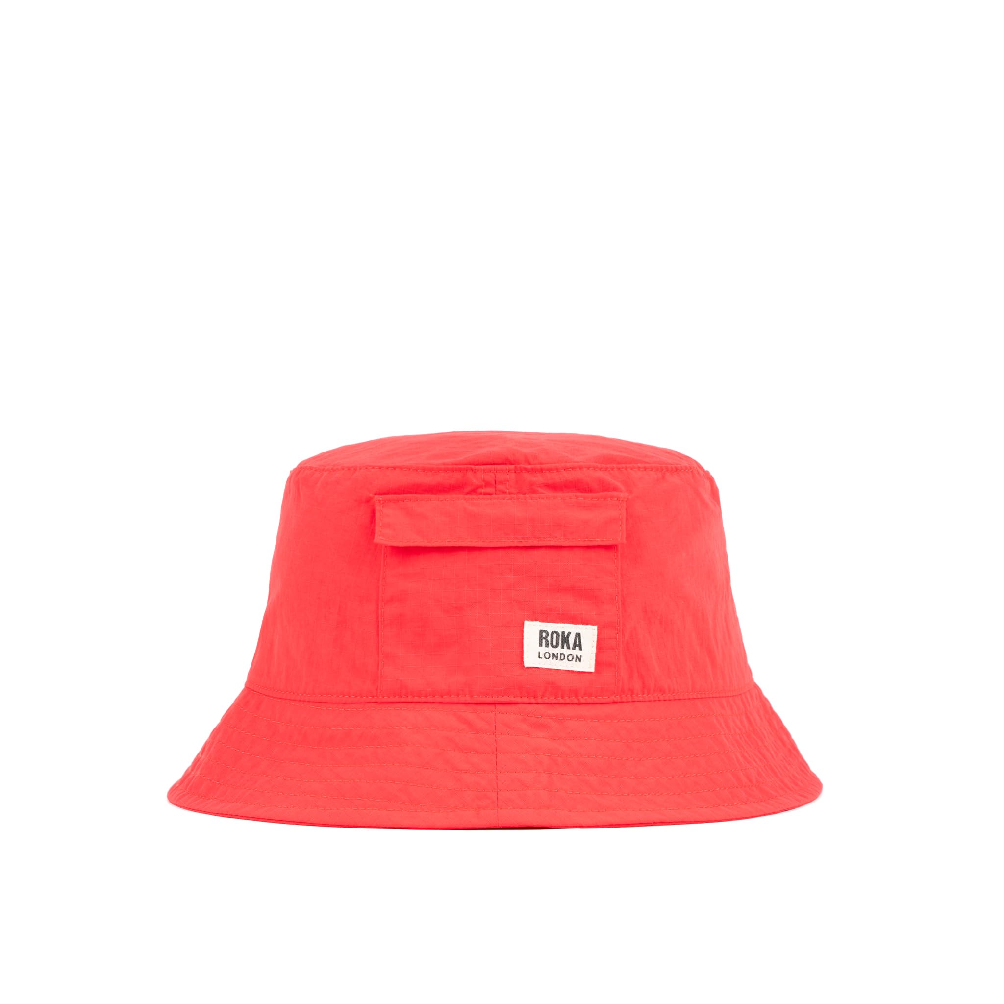 ROKA London Bedford Recycled Nylon Hat with Chin Cord (UK, Alpha, One Size, Poppy)
