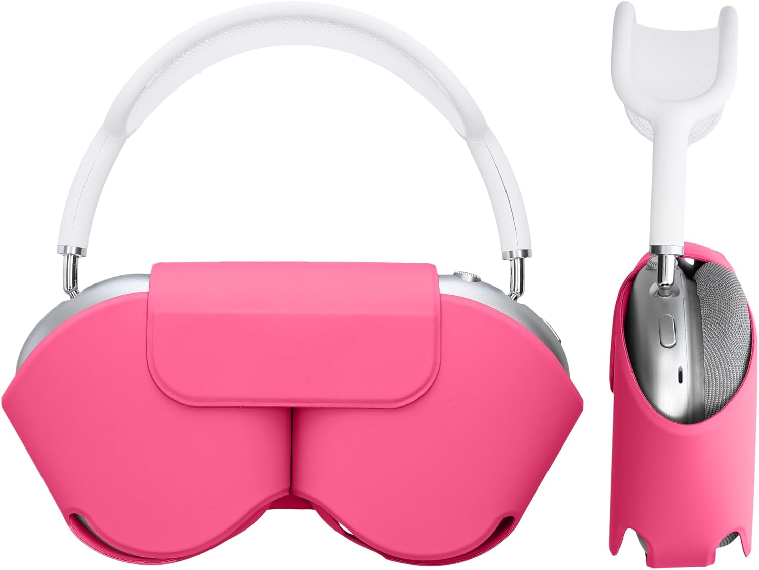 kwmobile Cover for Apple AirPods Max Case - Sleep Mode Compatibility - Polyester Case for Headphones - Fuchsia