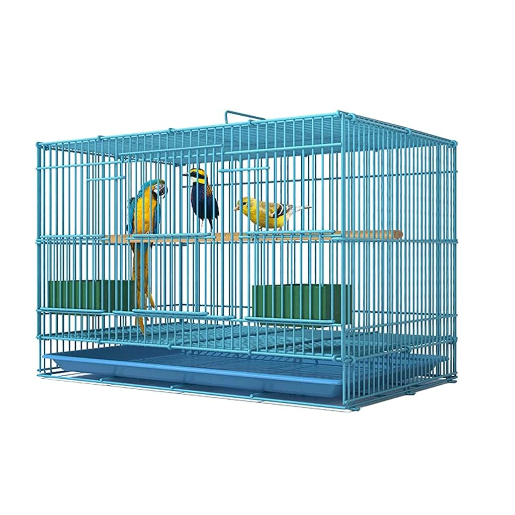 Jaula para pájaros, Jaula para pájaros, jaulas para pájaros, Jaula de Alambre Rectangular, transportines Grandes para periquitos de Vuelo, Productos para Mascotas (Azul pequeño)
