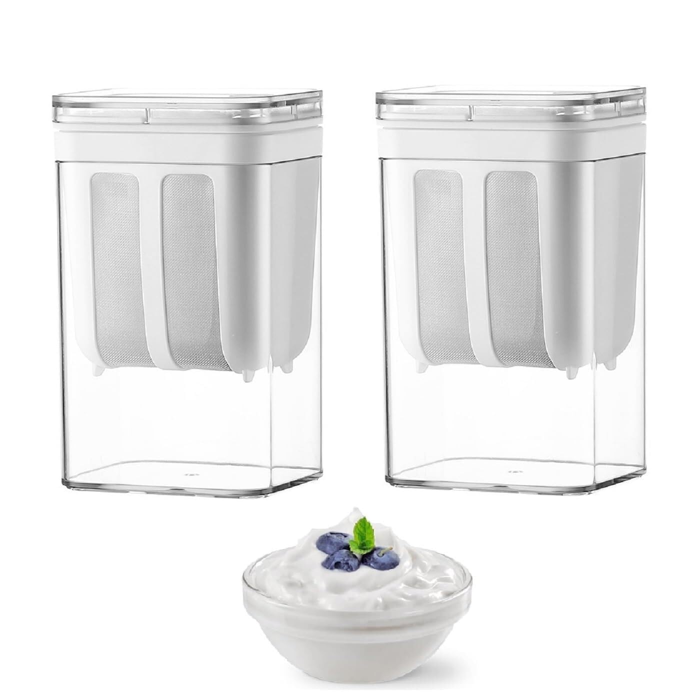 Passoire à yaourt réutilisable de 1100 ml avec tamis fin - 6