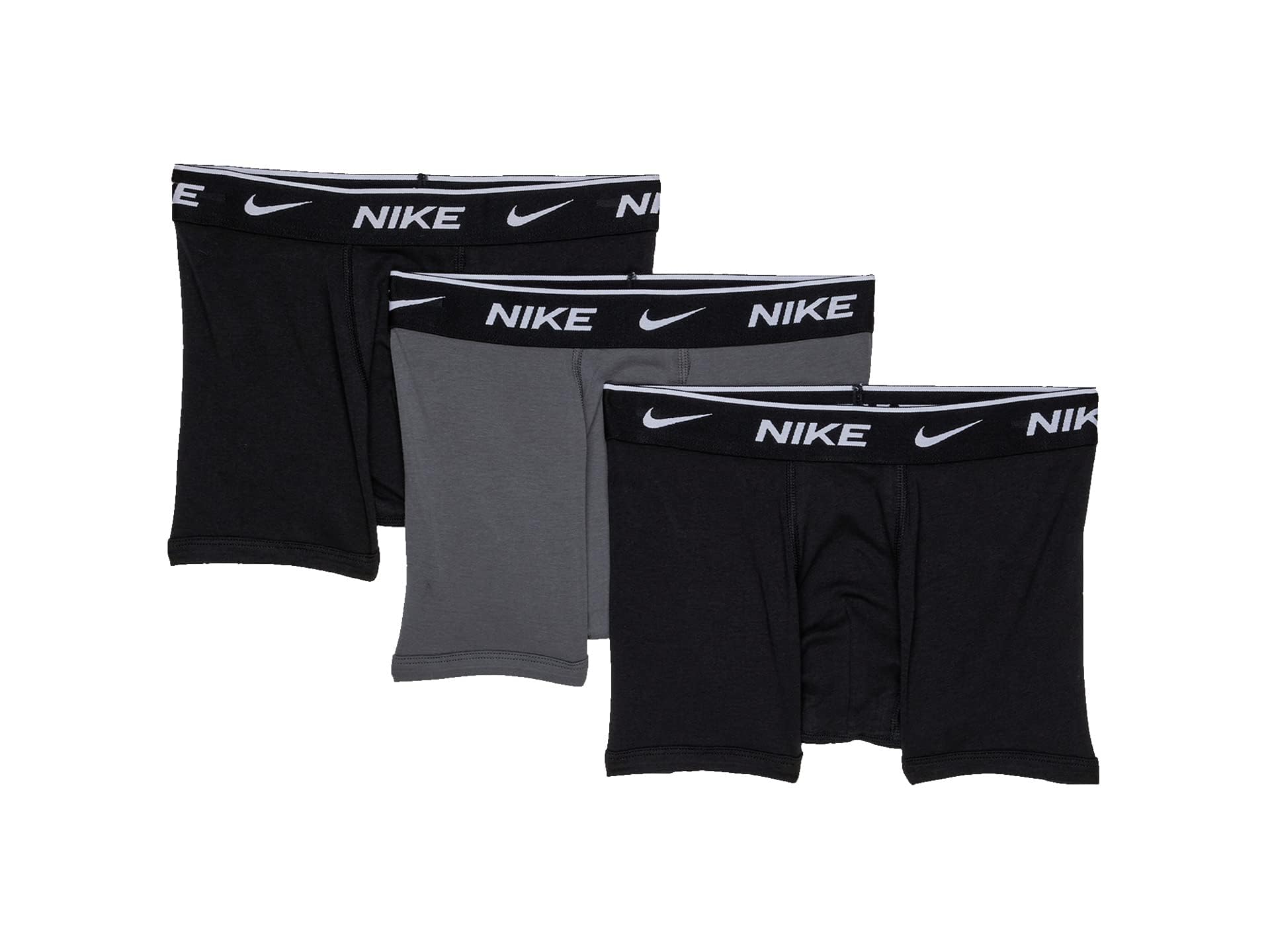 NIKE Boy's E Day Cotton Stretch 3 Boxer Shorts, Black/Dk Grey, 6/8 Years