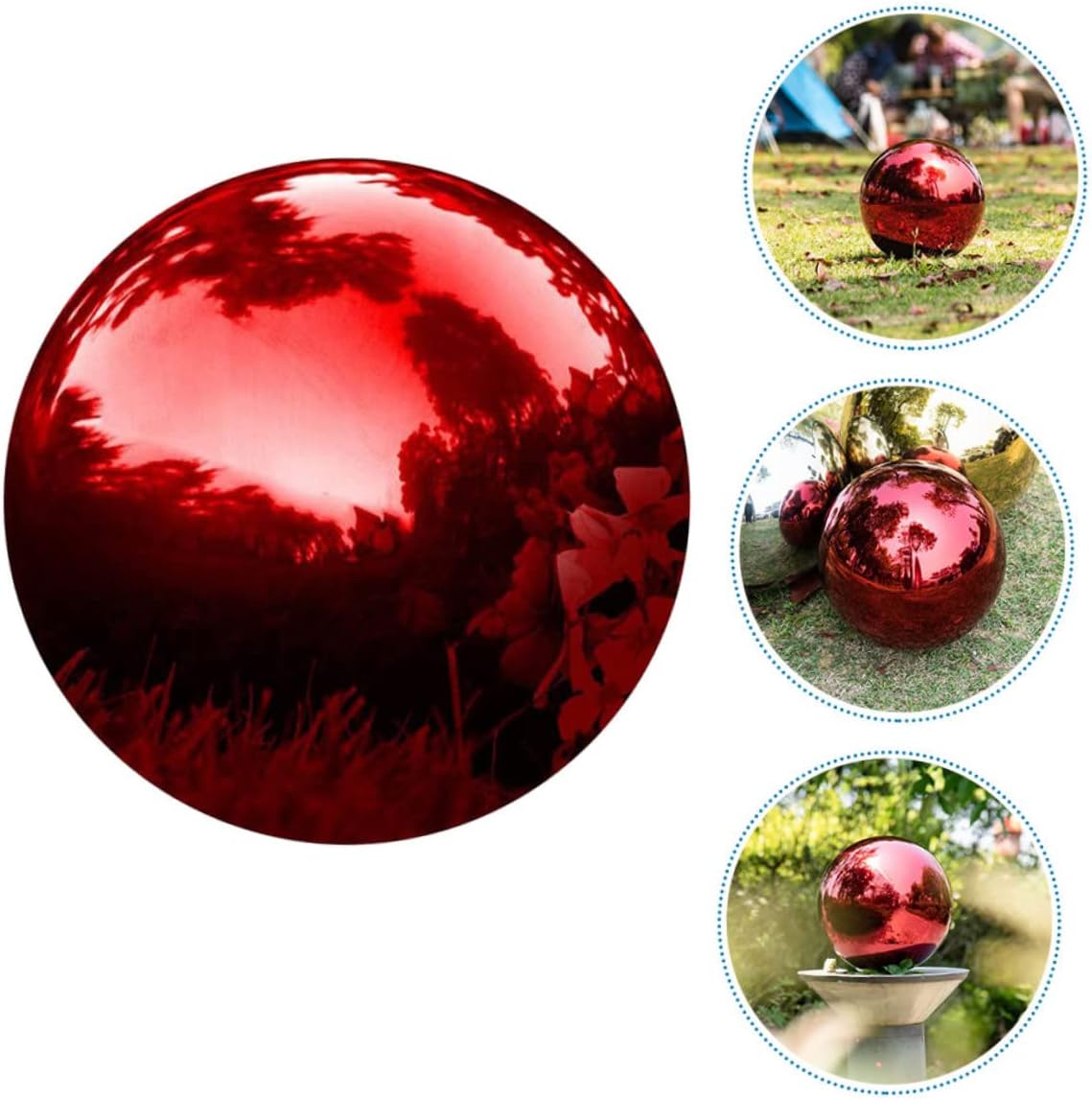 DULAI 2pcs Garden Reflective Ball Christmas Ornaments Outdoor Decorations Outdoor Mirror Garden Spheres Mirror Gazing Ball Decorative Ball Garden Mirror Ball Reflective Globe gem Paint
