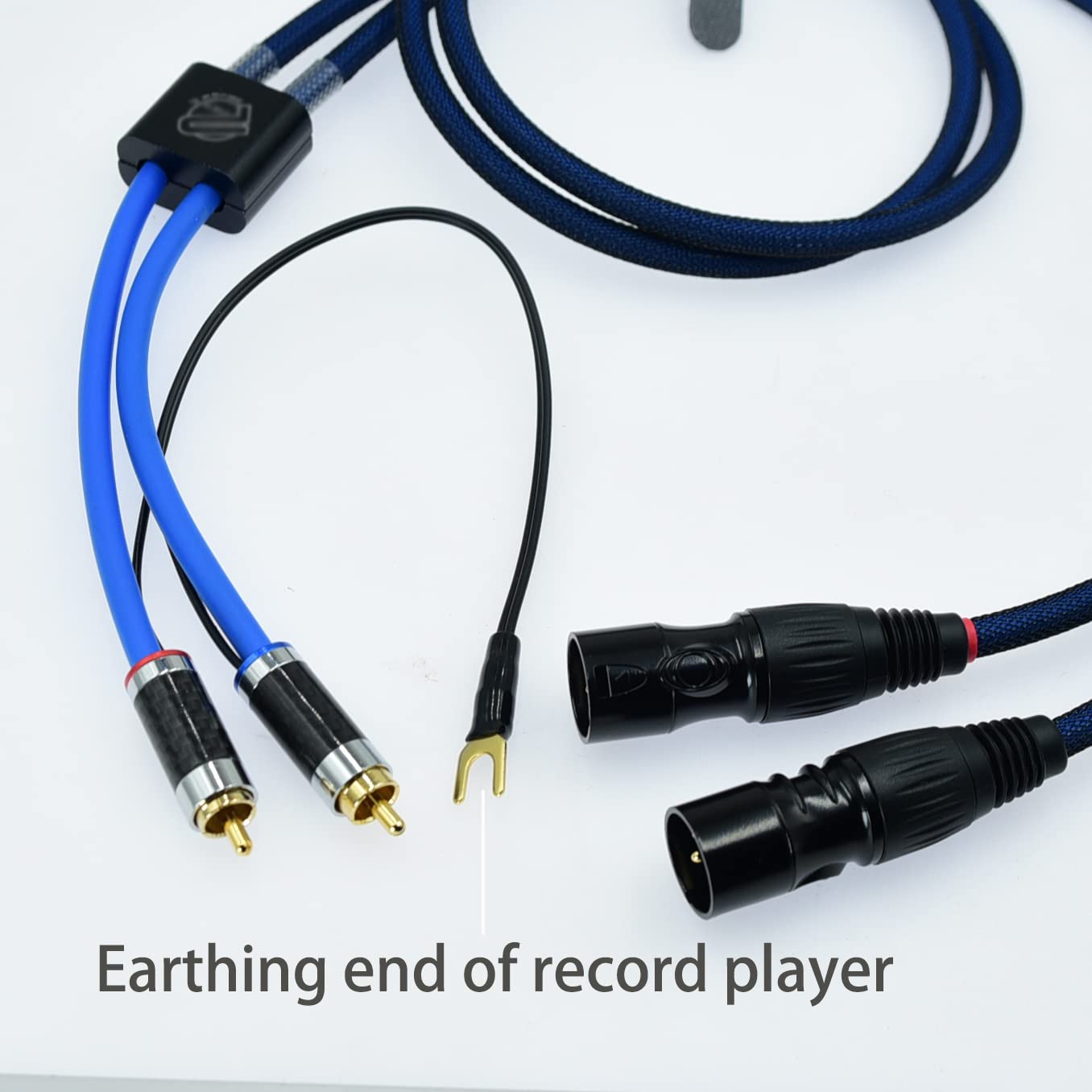 2,1 m Ultra Low Noise Doppio Audio 2 RCA a 2 xlr maschio Balance Cavo di messa a terra del giradischi Indipendente Schermato Linea di Segnale Preamplificatore LP Vinile Giradischi Amplificatore Telaio