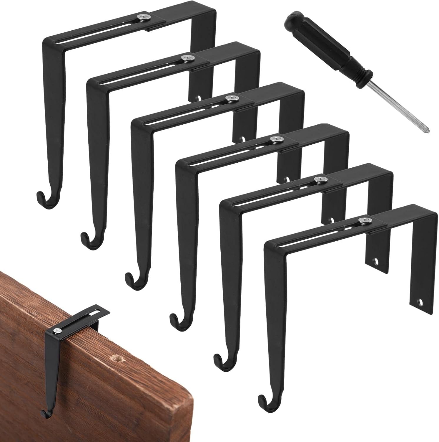 EKDJKK 6pcs Adjustable Cubicle Wall Hooks, Metal Cubicle Coat Hooks