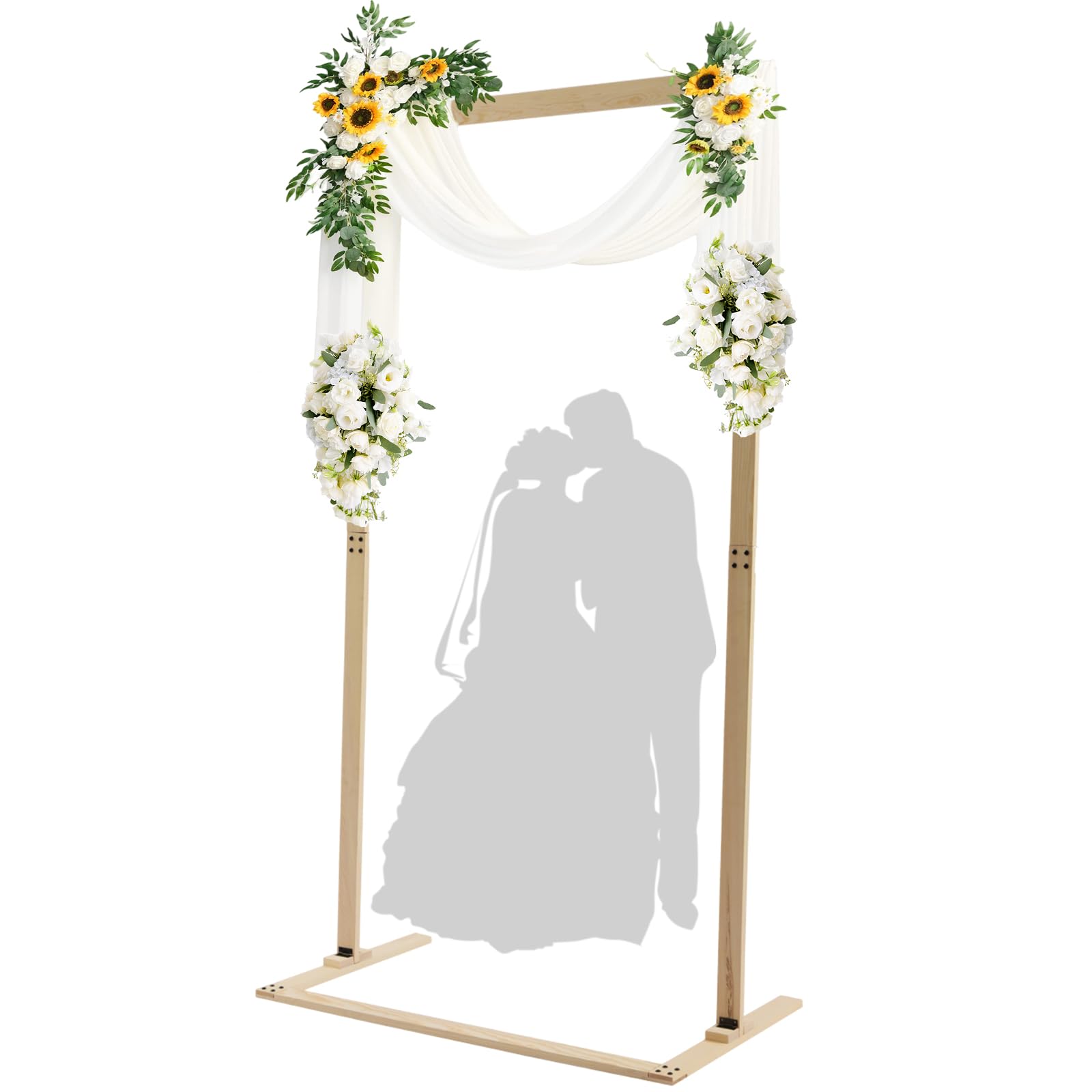Quadratischer Hochzeitsbogen-Hintergrundständer, Hochzeitsbögen für Zeremonie, Holz-Hochzeitsbogen, Gartenlaube für Hochzeit, Geburtstag, Party, Babyparty, Fotoautomaten-Hintergrunddekoration