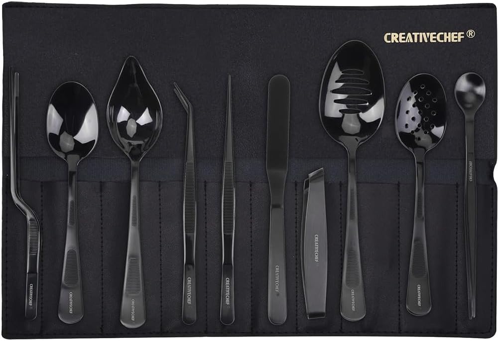CREATIVECHEF Set of 10 Kitchen Tongs Chef Plating Tools Culinary Kit