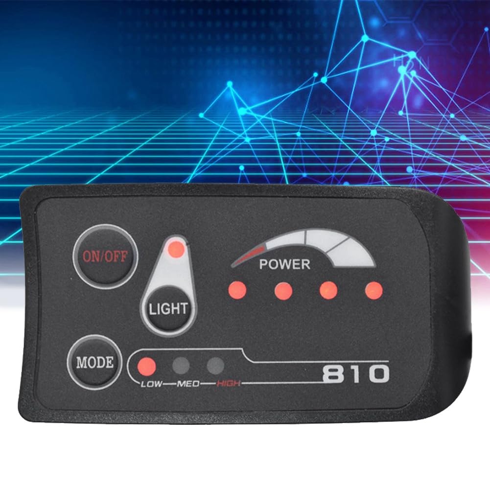 Display LED S810 Per Bici Elettrica 36V – IP65, Con Indicatore Batteria E Controllo Velocità, Connettore SM 5PIN