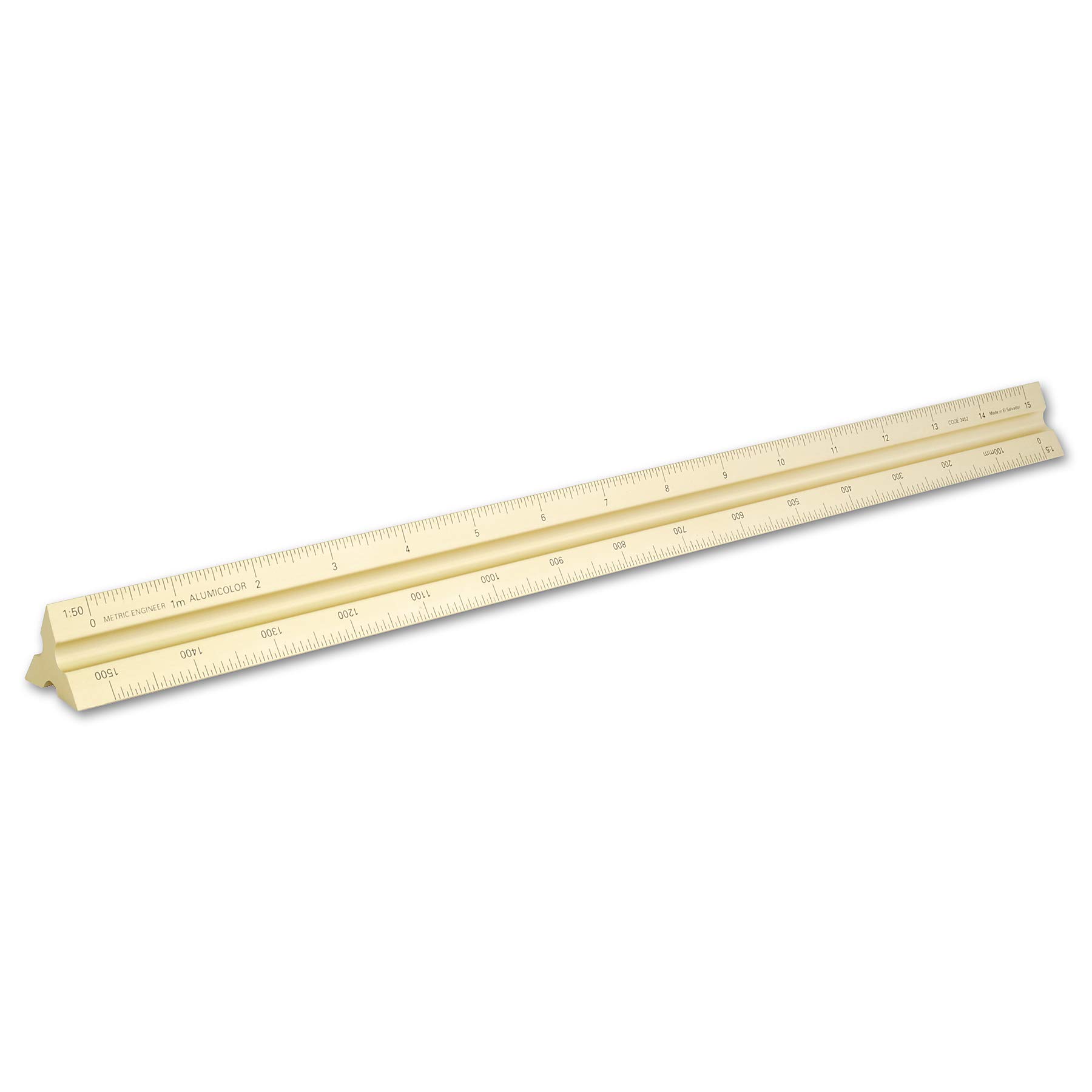 Alumicolor Aluminum Engineer - Escala métrica sólida para dibujo, 30 cm, color dorado