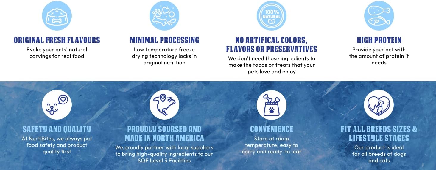 Nutri Bites - 18.3 OZ Value Pack - Freeze Dried Wild Caught Salmon Pets Treats, Rich in Protein and Omega-3, Support The Immune System, Protect Their Hair and Skin, for Dogs and Cats