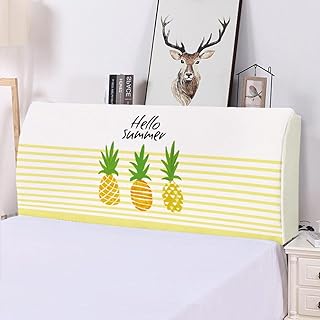 Pokrowiec na wezgłowie żółty rozciągliwy łóżko wezgłowie narzuta zmywalny wygodny ochraniacz pyłoszczelny zagłówek dekoracja do sypialni pojedyncze podwójne łóżka typu king 150 cm (długość wezgłowia 140-170 cm)