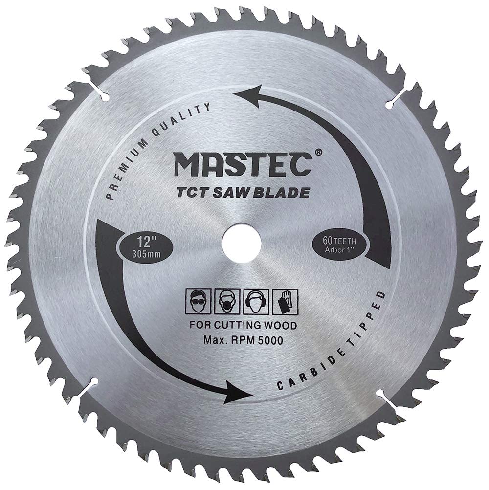 12 Inch 60 Tooth Miter Saw Blade for Wood Cutting with 1-Inch Arbor