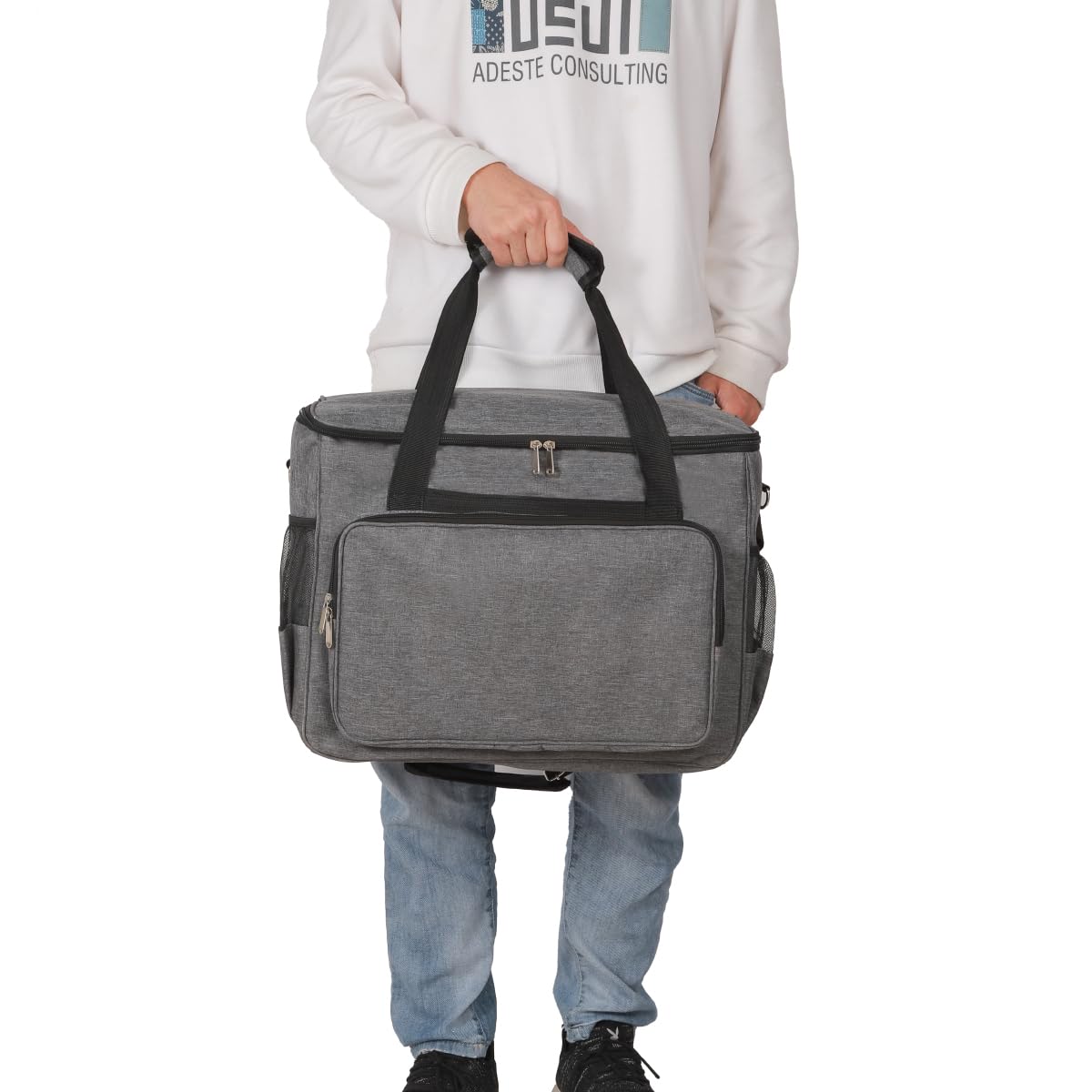 YELAIYEHAO Home - Funda de Viaje para Máquina de Coser y Accesorios Compatible con Singer, Brother, Janome - Bolsa de Costura (Gris)
