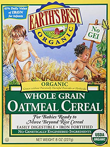 Earth's BestCertified Organic Whole Grain Oatmeal Cereal - 8 Oz Each/Pack Of 2
