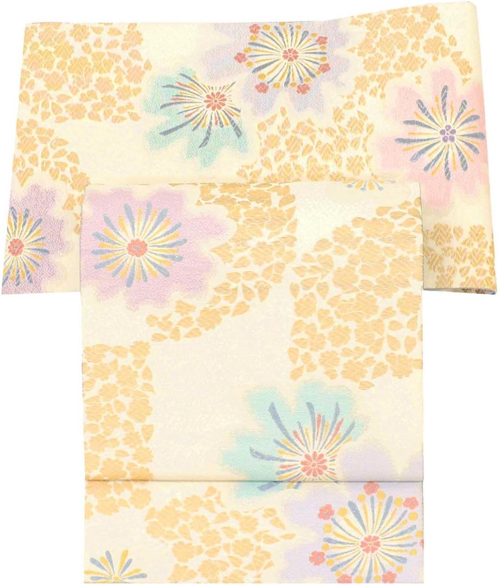 [着物ひととき] リサイクル着物 袋帯 正絹 金 リサイクル 帯 振袖用 絹 糸 はればれ加工済 特品 六通柄 花 着物 フォーマル