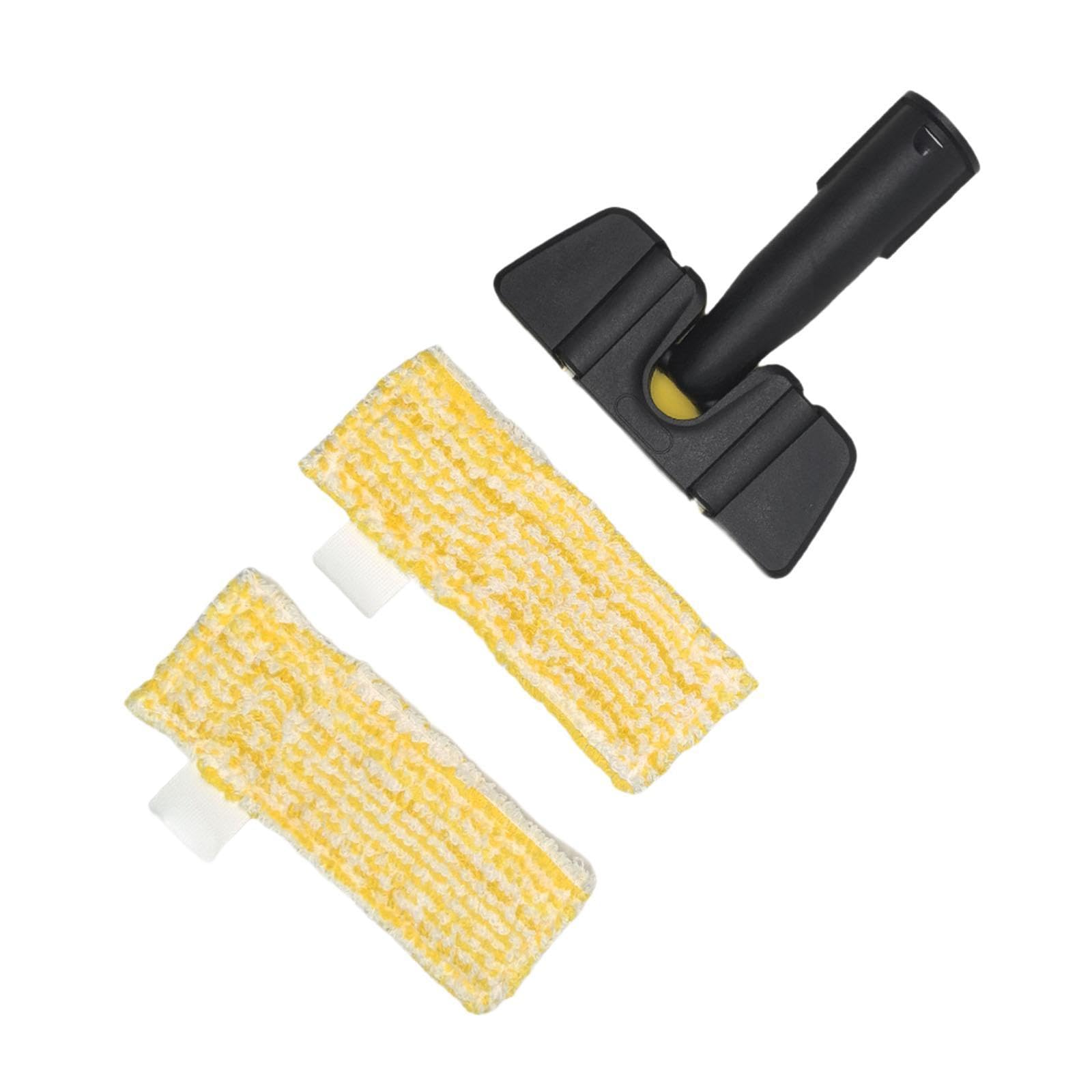 Steamer Replacement Cepillo de Mano Adaptador de Cabezal de Cepillo Accesorio con Función de Limpieza Profunda Material PP Adecuado para, con 2 Mopas Amarillas, Individual