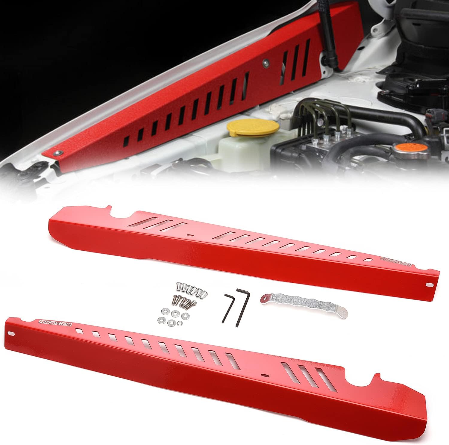 for Subaru 2015-2020 WRX & STi Red Aluminum Fender Shrouds