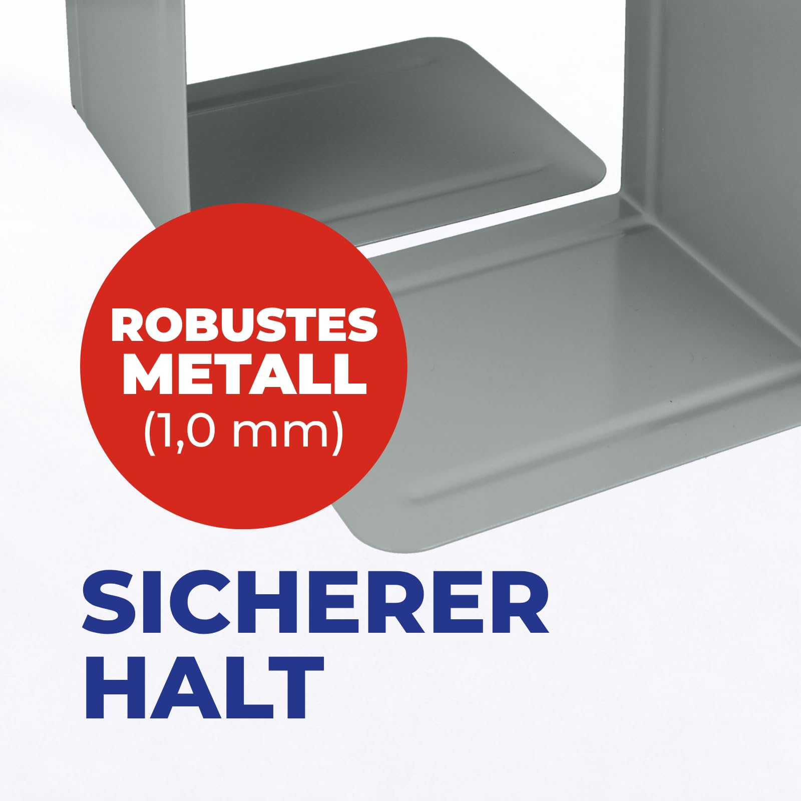Westcott Szare podpórki na książki (2 sztuki) | metalowe 130 x 240 x 140 mm | stabilne uchwyty na książki lub segregatory | wytrzymały stojak na książki o grubości materiału 1 mm, do biura i