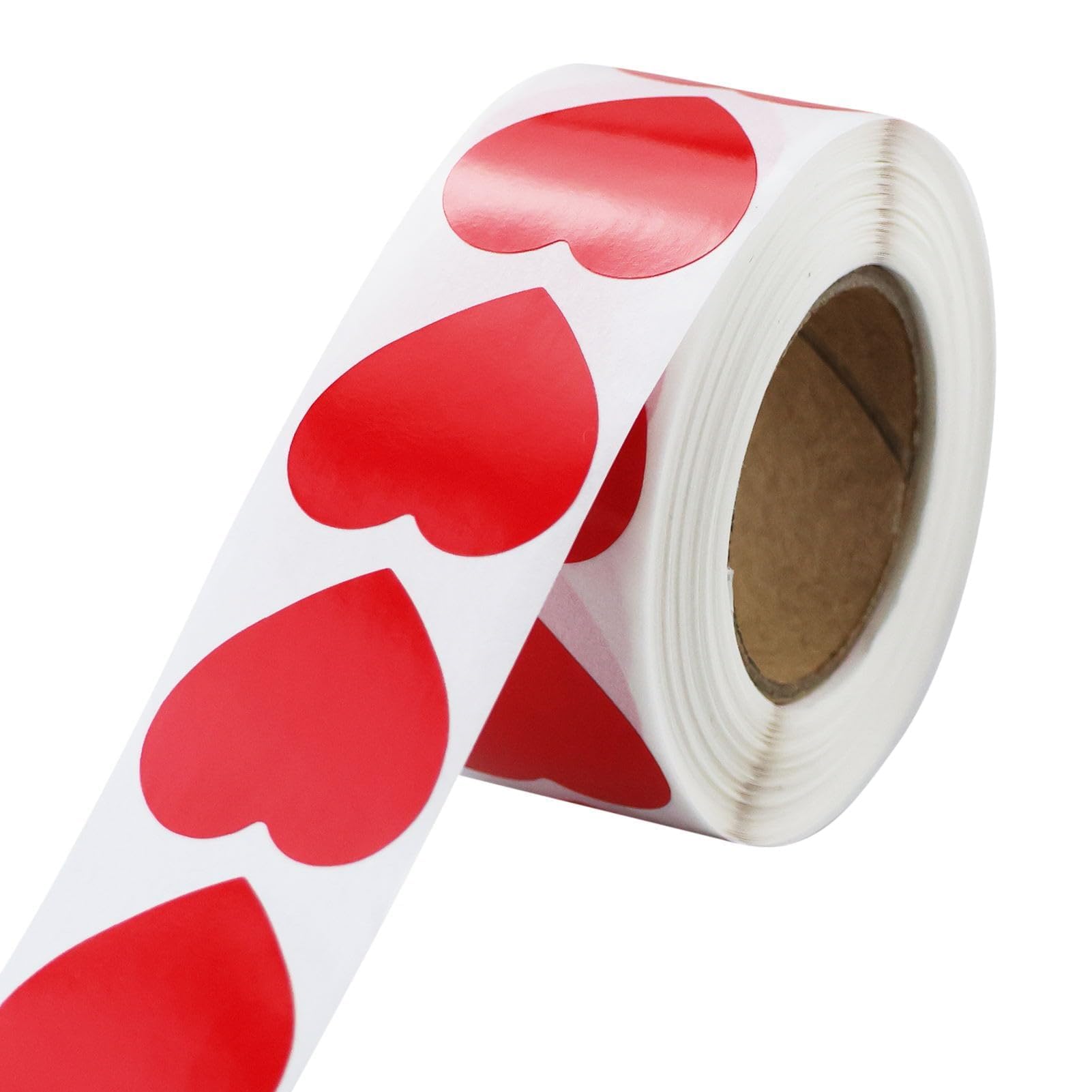 500 unidades de pegatinas en forma de corazón rojo autoadhesivas en forma de corazón, rollo de 25 mm, pequeño rollo de pegatinas para Corazón Codificación de colores, pegatinas para bodas, álbumes de