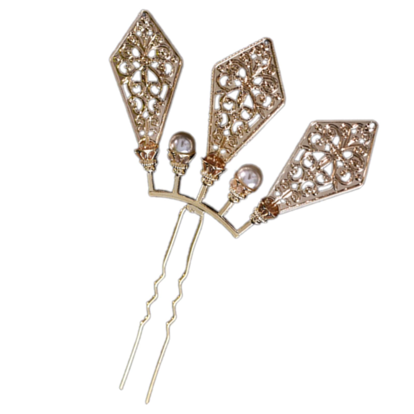 YUXITA Elegant Filigree Hair Pin Metal Hair Accessory For Women Daily Use And Special Occasion