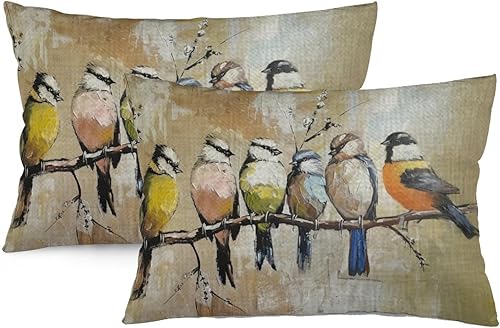 Funda de cojín con inserto largo ovalado ITFRO (12 x 20 pulgadas), diseño de golondrinas con texto en inglés "What if i fall Oh, but my darling,